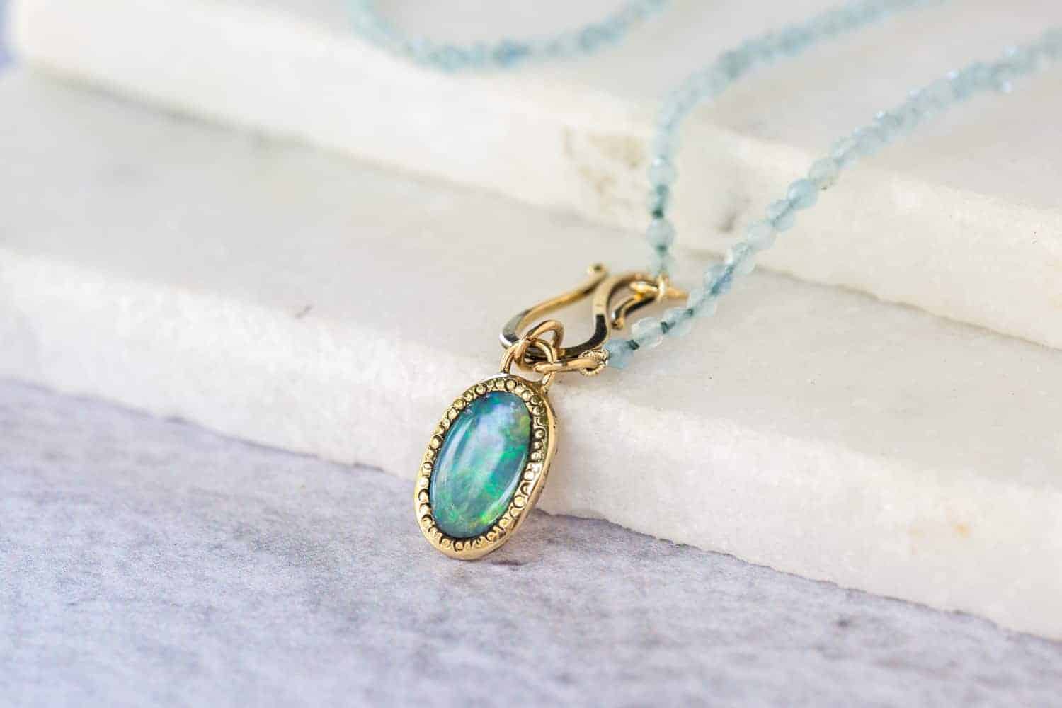 Three Stone Opal Pendant – Daisy Chains Jewelry