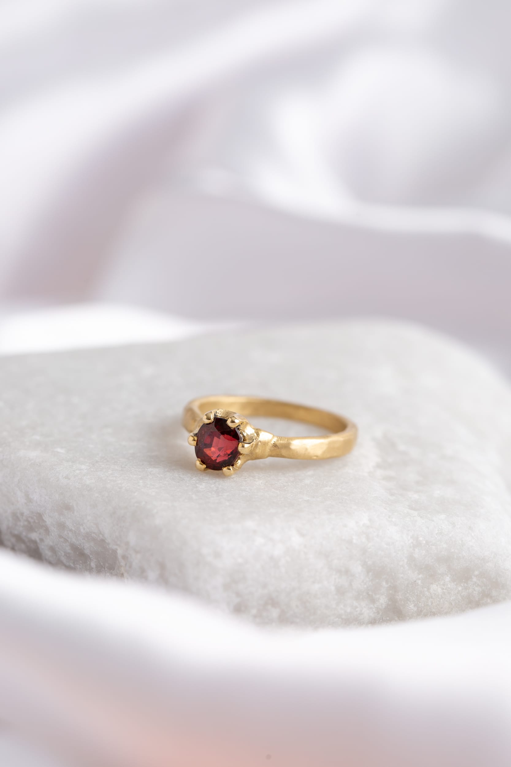 14K Gold Ring set with Red Spinel Shraga Arad