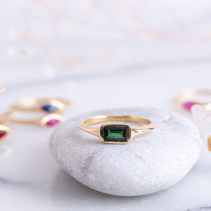 טבעת זהב עם אבן טורמלין