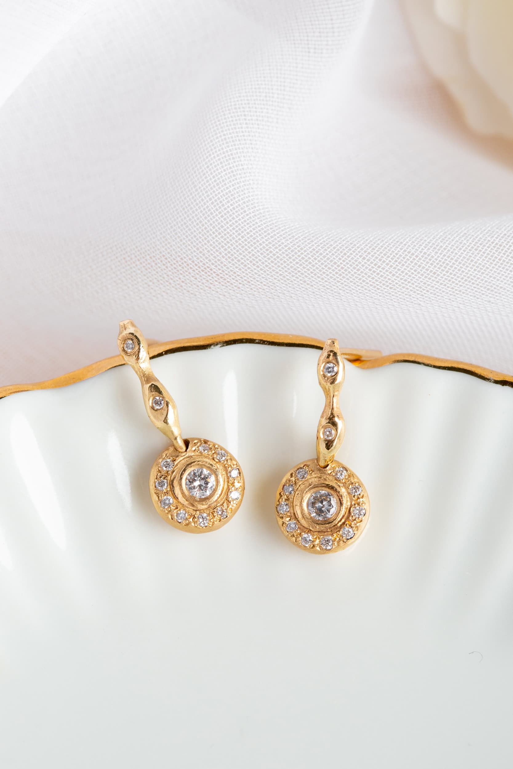 14K Gold Earrings set with ct Diamonds Shraga Arad - Main Image