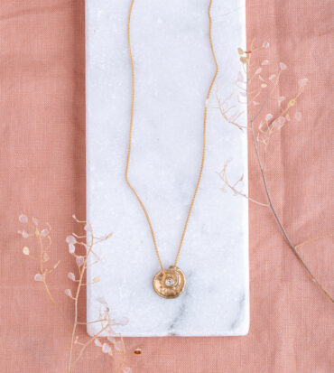 14K Gold Necklace set with 0.10 ct Diamond