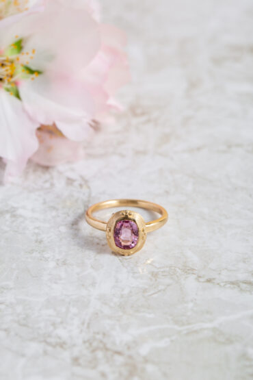 14K Gold Ring set with Pink Spinel - Image 2