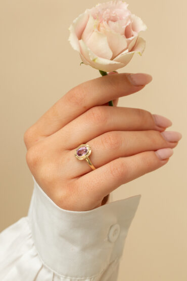 14K Gold Ring set with Pink Spinel - Image 3