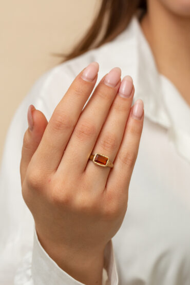 14K Gold Ring set with Imperial Topaz - Image 2