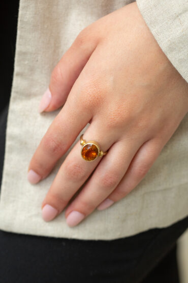 14K Gold Ring set with Citrine Stone - Image 3