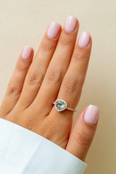14K Rose Gold Ring, 0.45 ct Diamonds, Tourmaline - Image 3