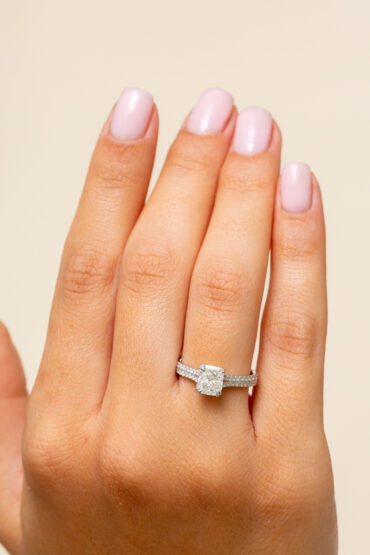 14K White Gold Ring 1.5CT H\SI1, 0.66 ct Diamonds - Image 3
